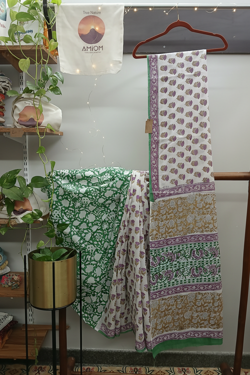 Block Print Cotton Saree