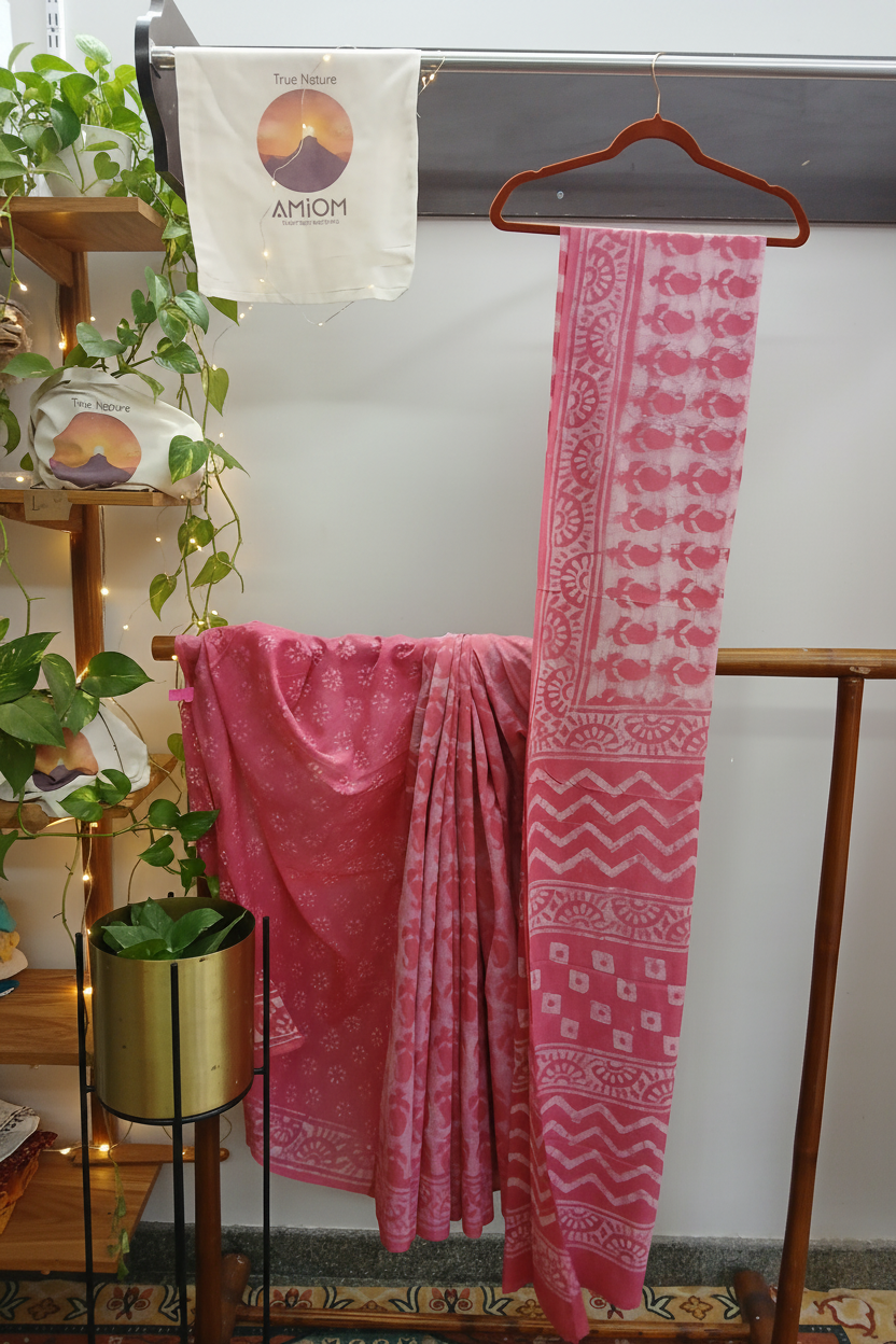 Block Print Cotton Saree