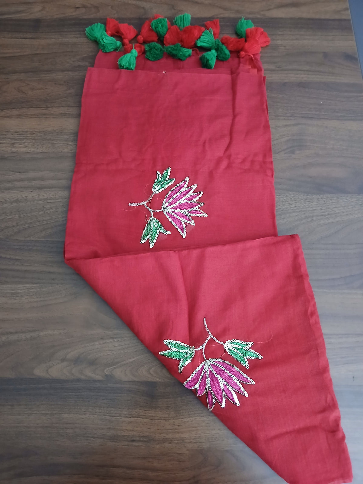 Saree Mul-Baumwolle + Lotus-Pailletten