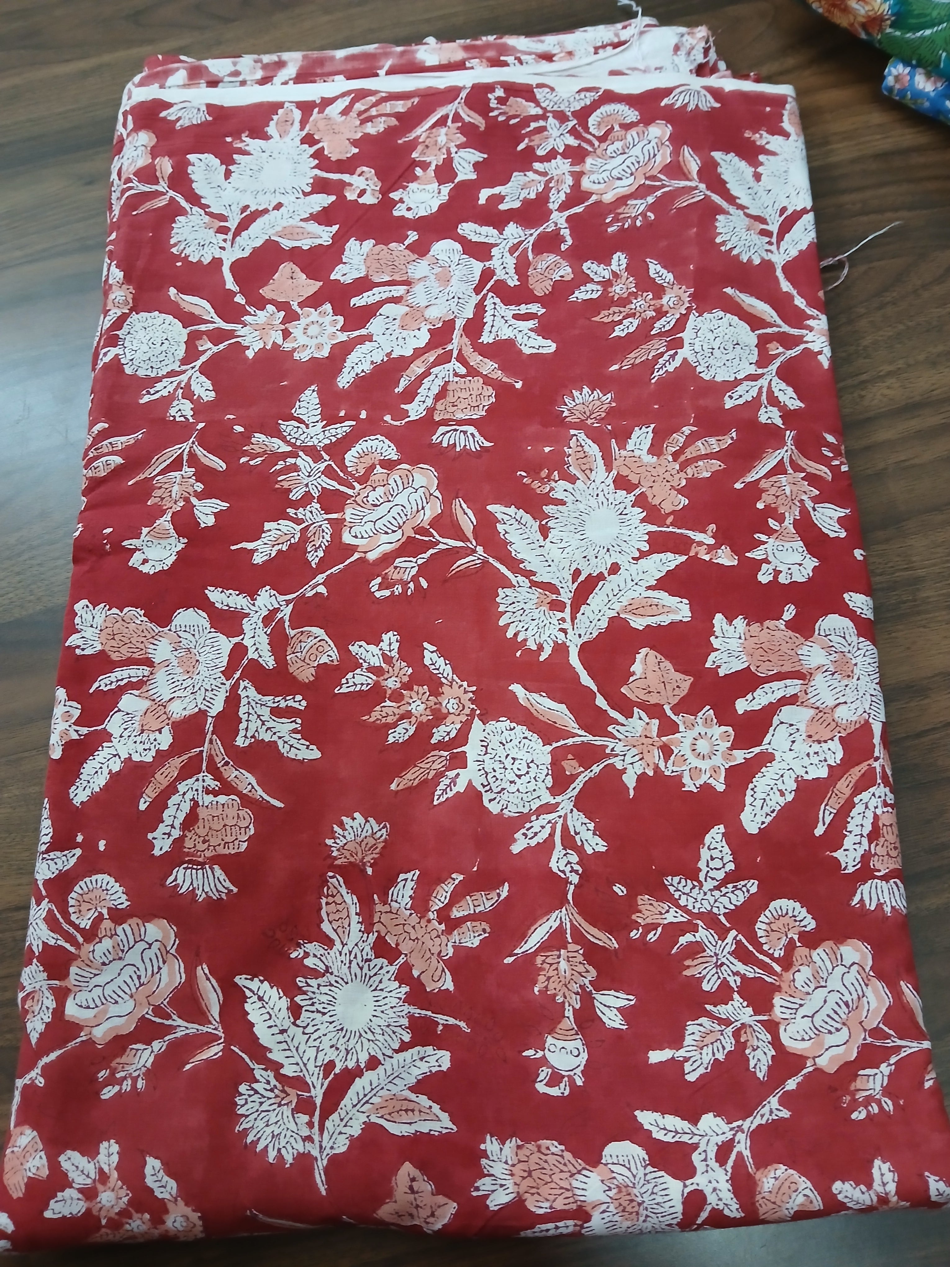 Handblock print red