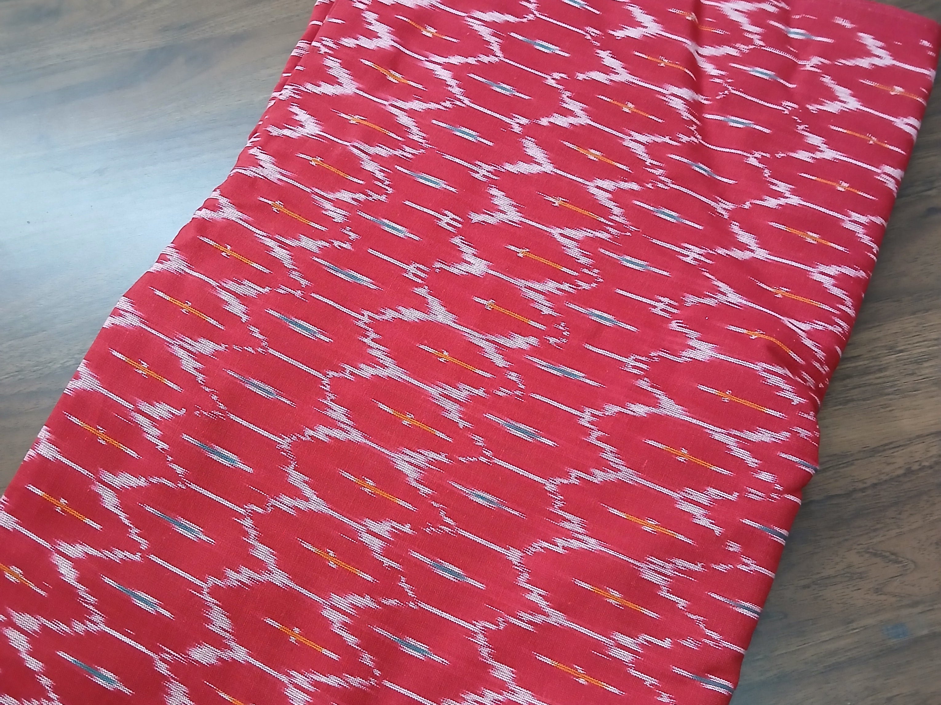 Handloom Ikat fabric red