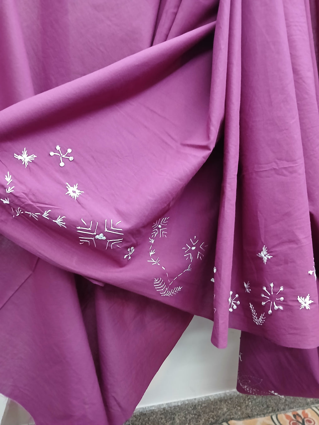 Sari Handstickerei weiche Baumwolle