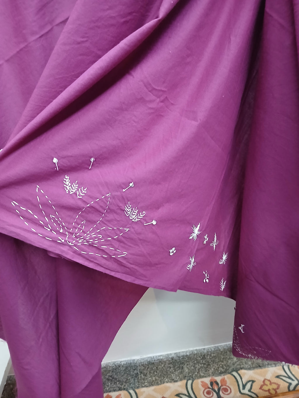 Sari Handstickerei weiche Baumwolle