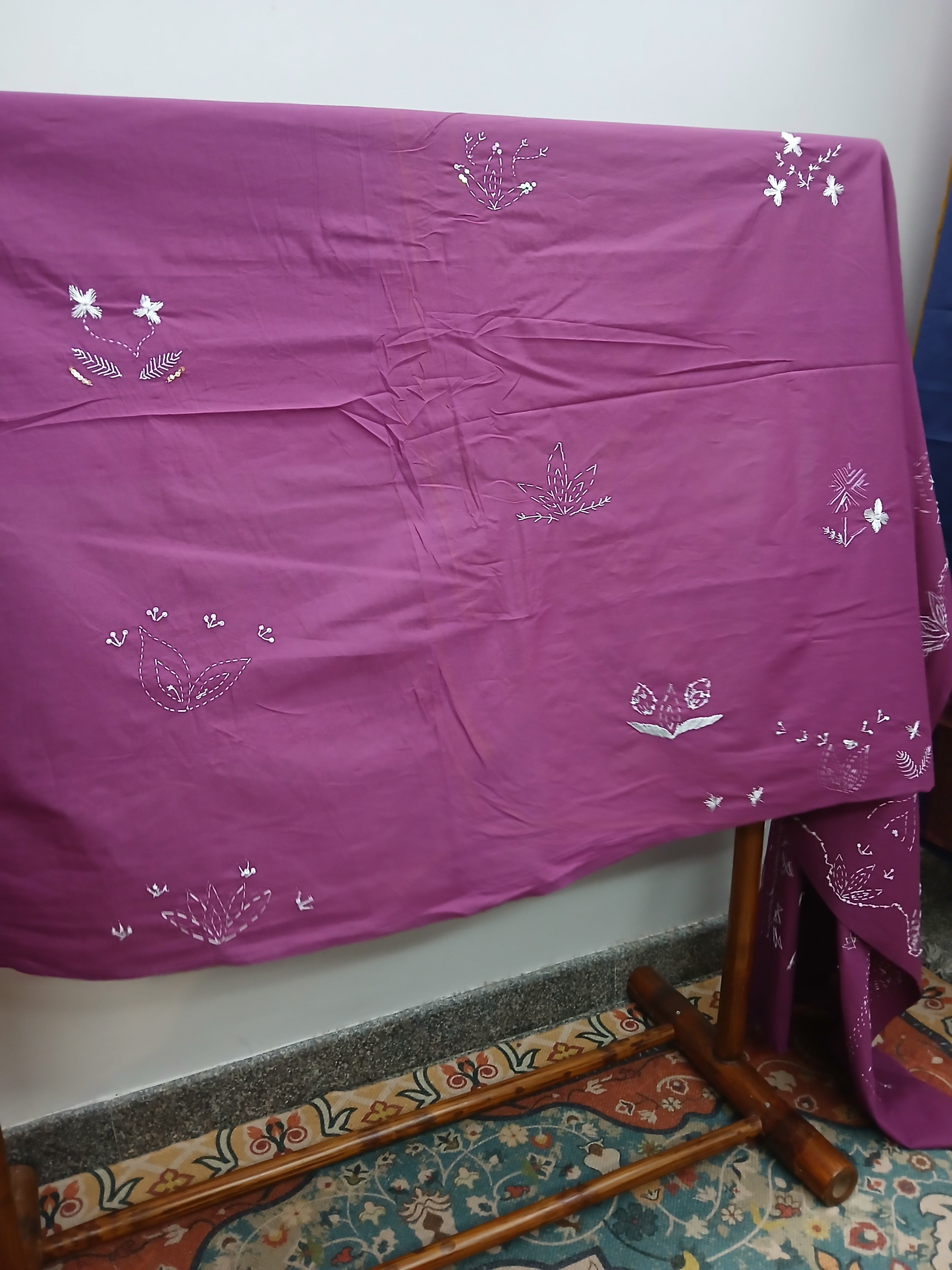 Sari Handstickerei weiche Baumwolle