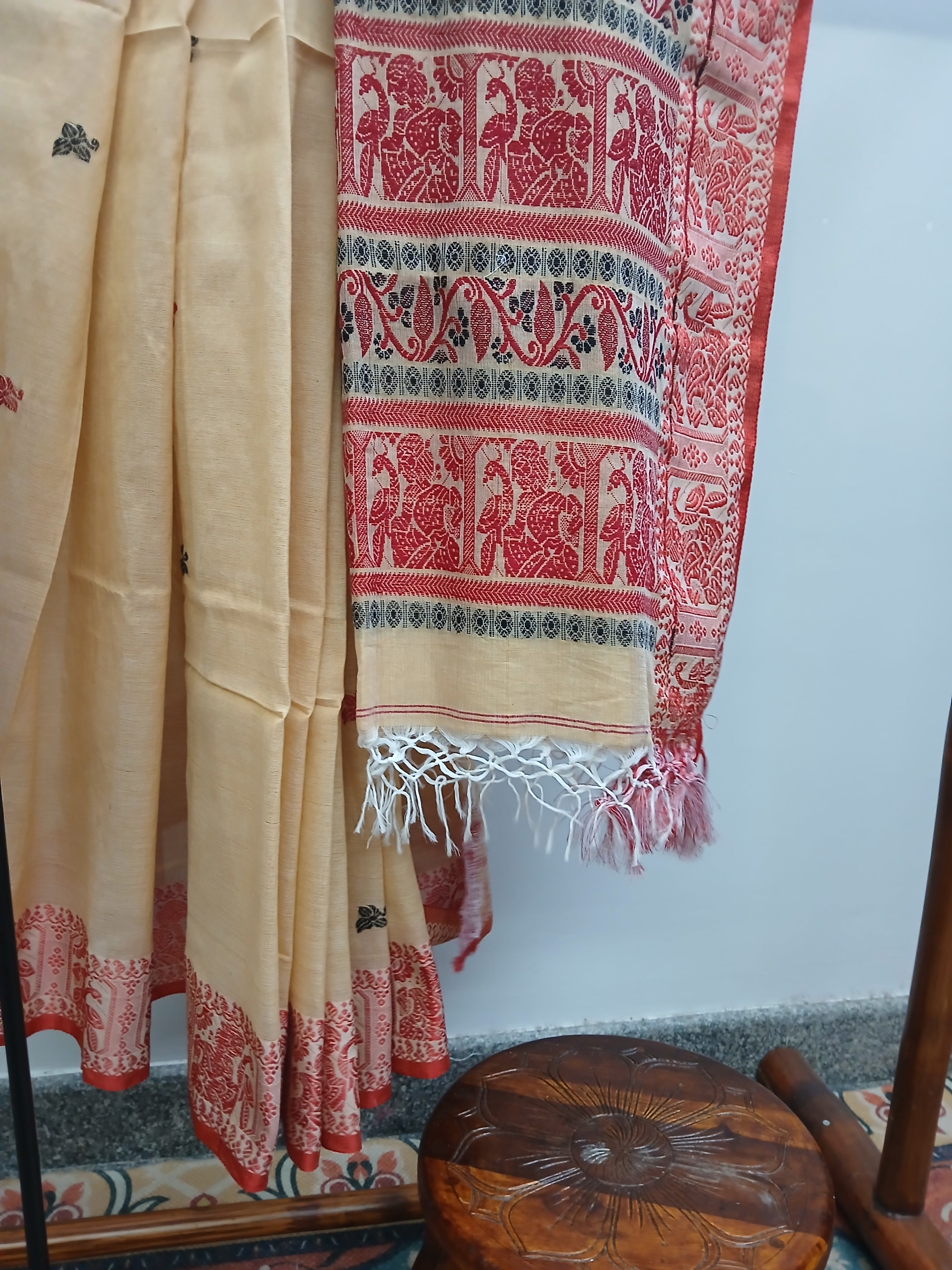 Sari en coton tissé à la main