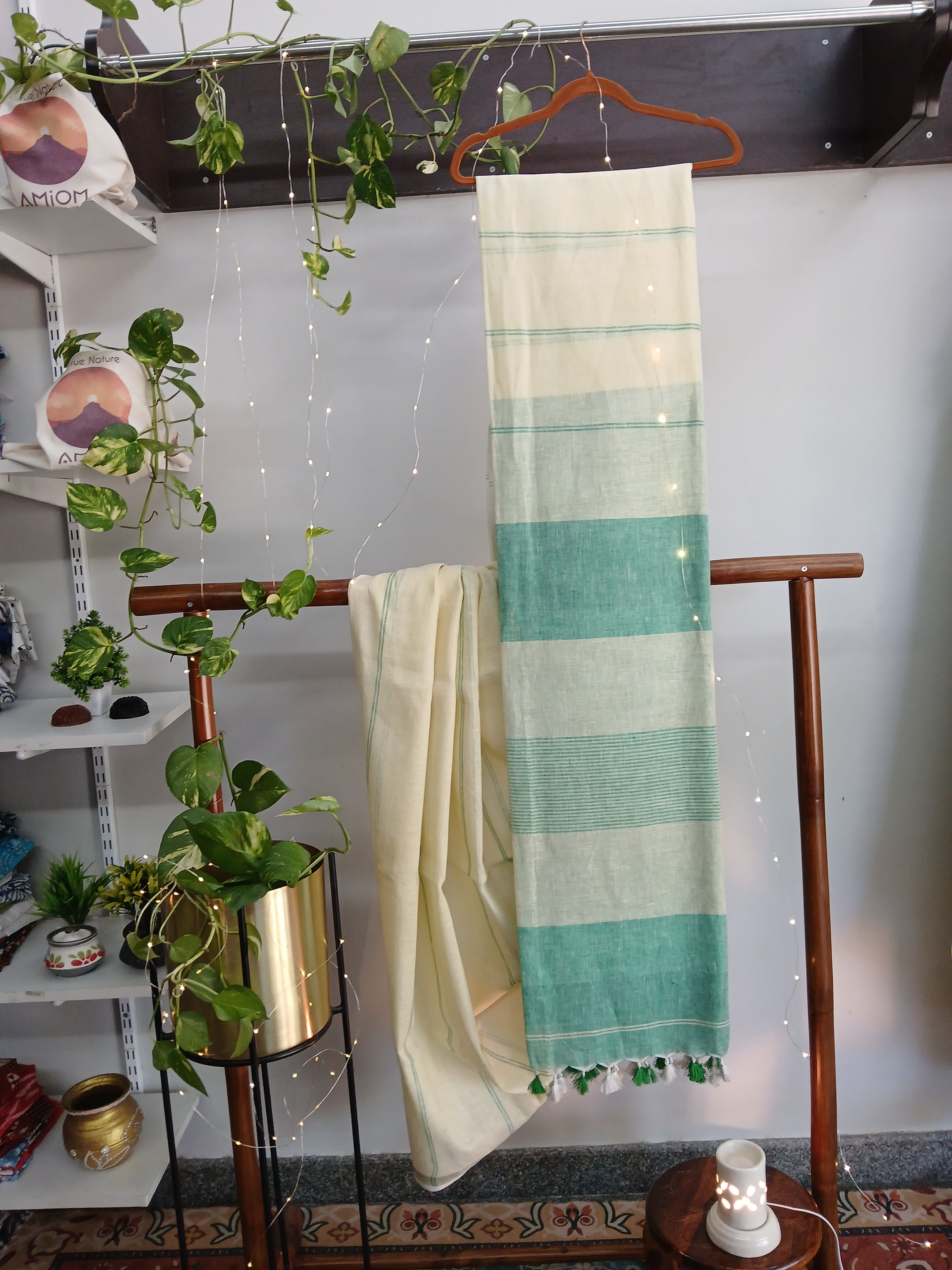 Saree Naturleinen Beige