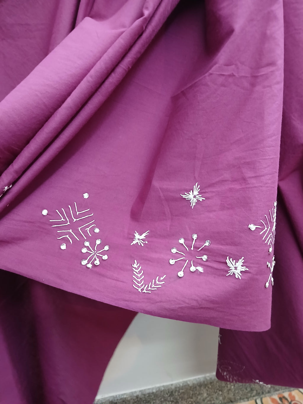 Sari Handstickerei weiche Baumwolle