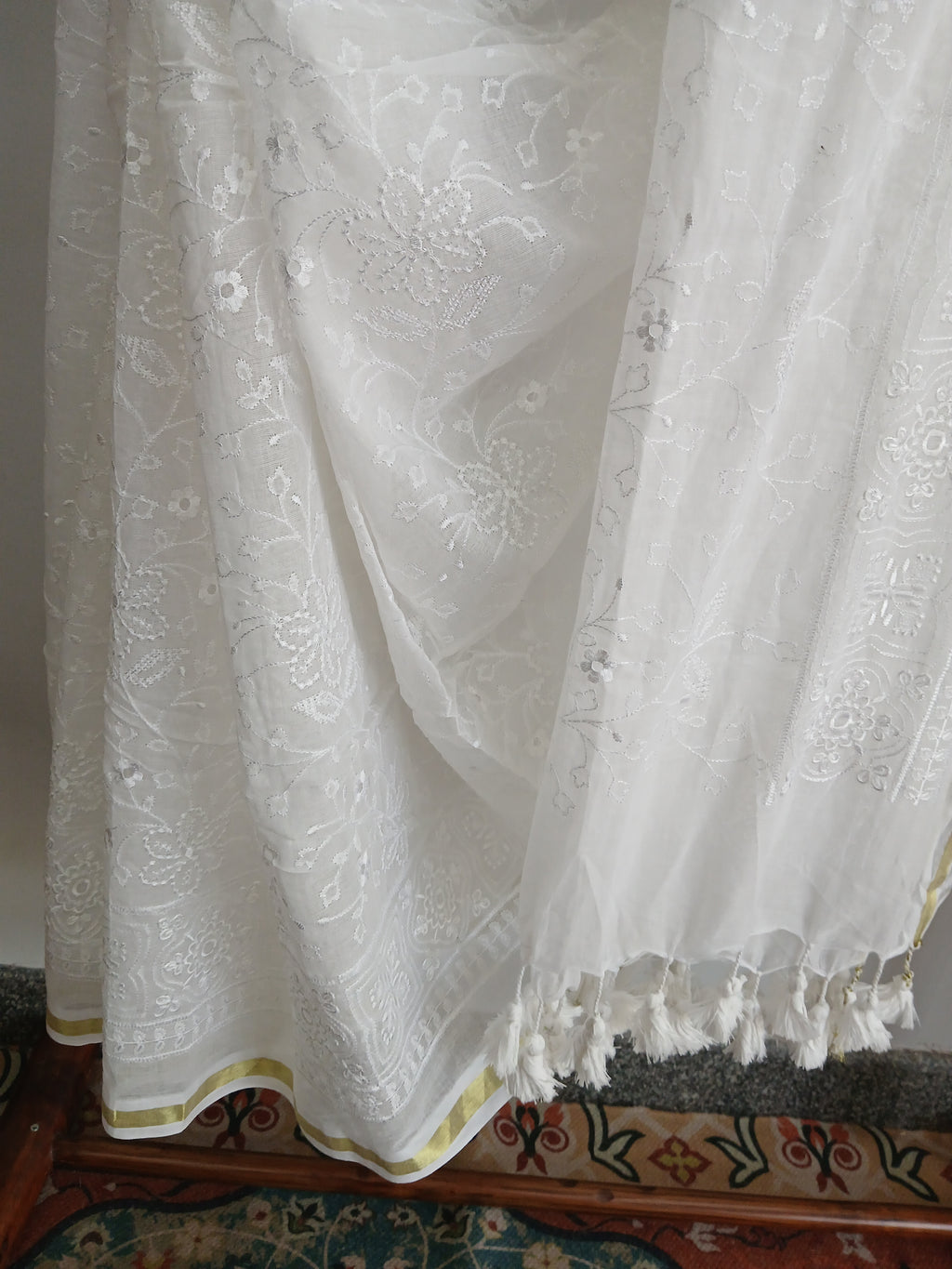 Sari Mul Cotton broderie Chikankari