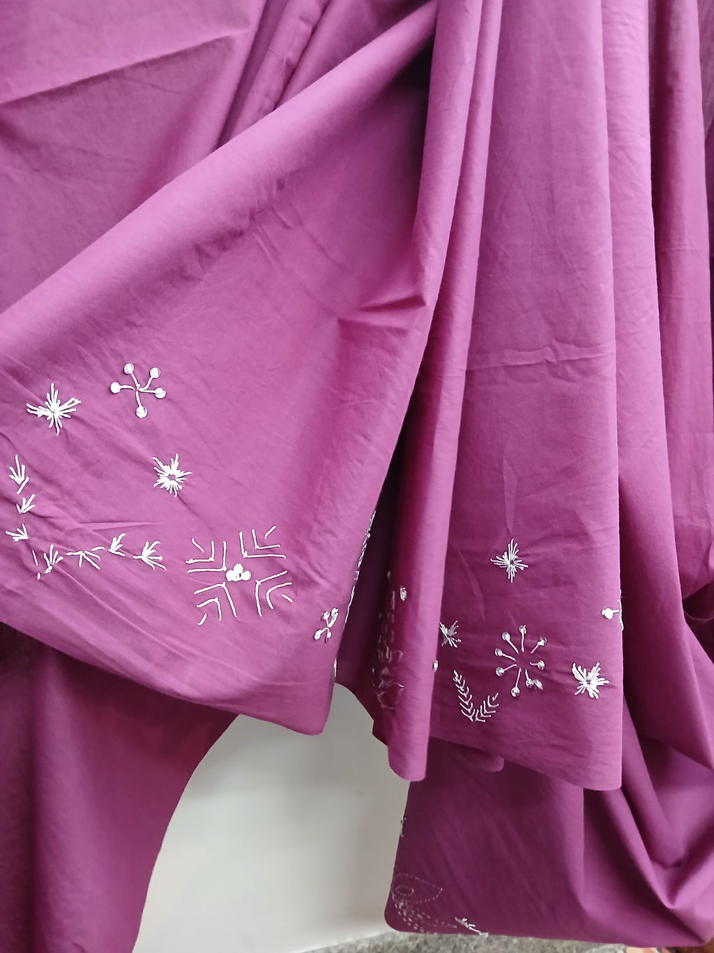 Sari Handstickerei weiche Baumwolle